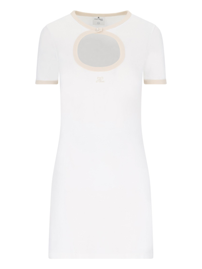 Courrèges Cut-out Mini Dress In White