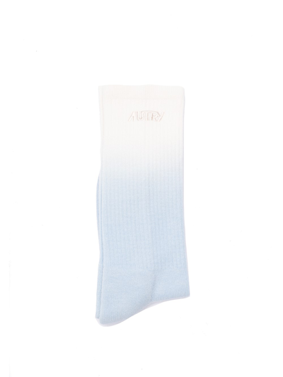 Autry Logo-embroidered Ombré Socks In Metallic