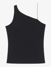 Givenchy Contrast Asymmetric Strap Top In Black  