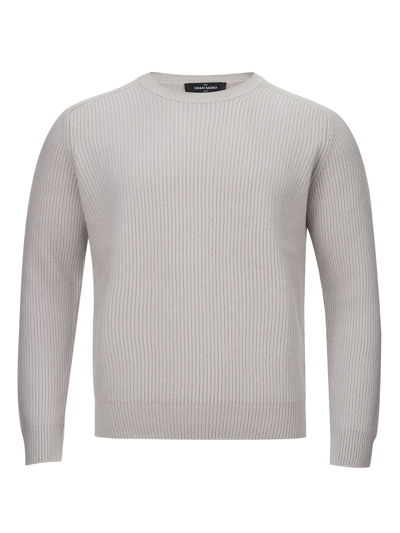Gran Sasso Grey Cashmere Round Neck Sweater
