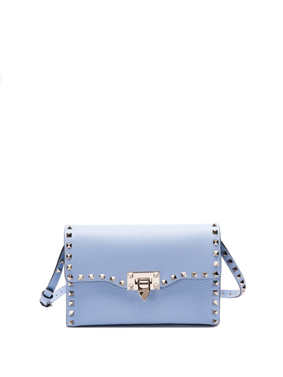 Valentino Garavani `rockstud` Small Shoulder Bag In Blue