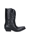 Golden Goose Low Wish Star Textured-leather Cowboy Boots In Black  
