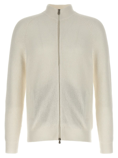 Brunello Cucinelli Zip Sweater In Blanco