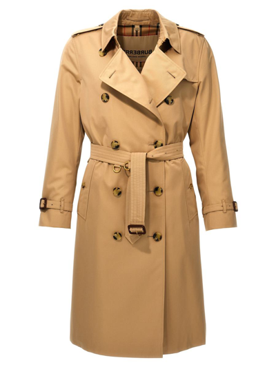 Burberry Kensington Coats, Trench Coats Beige In Cream