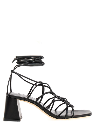 By Far Alexander Strappy Heeled Sandals In Black