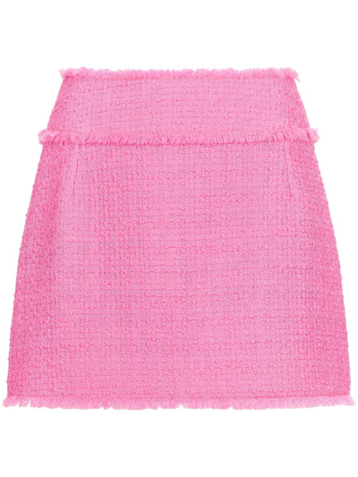 Dolce & Gabbana Wool Blend Mini Skirt In Pink & Purple