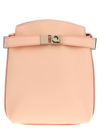 Ferragamo Hug Leather Shoulder Bag In Pink