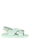 Marni Cross Strap Flat Sole Sandals In Blue