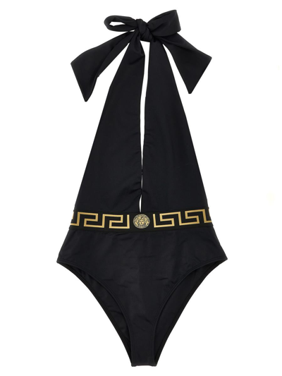 Versace Recycled Lycra Vita One-piece Swimsuit In Black