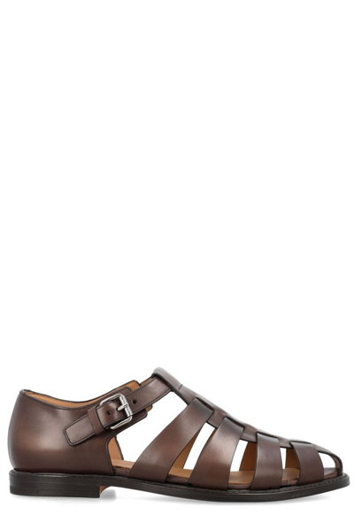 CHURCH'S CHURCH'S BUCKLE DETAILED ROUND TOE SANDALS