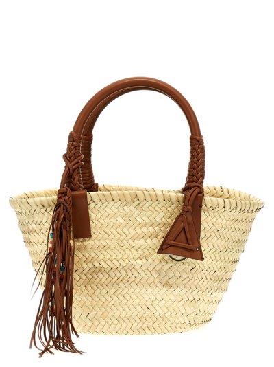 Alanui Icon Palm Leaf Small Tote Bag In Beige