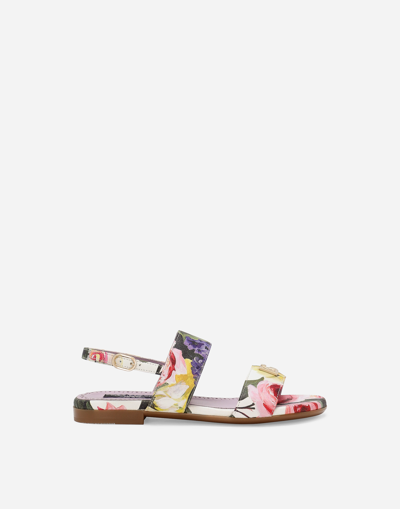 Dolce & Gabbana Printed Calfskin Sandals