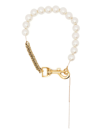 SACAI PEARL NECKLACE WOMAN GOLD AND WHITE IN BRASS
