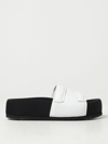 Vic Matie Bubble Leather Platform Slides In White