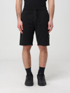 Stone Island Cargo Bermuda Shorts In Brushed Cotton Fleece In Black