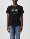 Pinko Love Birds-embellished Cotton T-shirt In Black