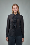 Ganni Ruffled Crepon Shirt