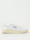 Autry Medalist Low White Sneakers With Suede Inserts And Tonal Heel Tab In Leather Man In White