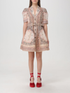 Zimmermann Matchmaker Belted Paisley-print Linen And Silk-blend Mini Dress In White