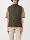 Belstaff Quilted Diamond Recycled Front Pockets Jacket In Olive