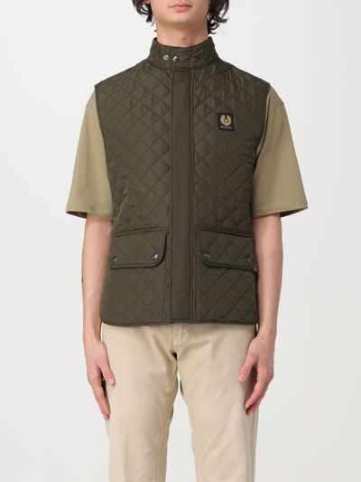 Belstaff Quilted Diamond Recycled Front Pockets Jacket In Green