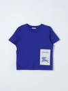 BURBERRY T-SHIRT BURBERRY KIDS KIDS COLOR GNAWED BLUE,F11171011