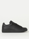 Dolce & Gabbana 'portofino' Black Low Top Sneakers With Logo Lettering Detail In Black