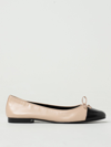 Tory Burch Woman Ballet Flats Chocolate Brown Size 8 Leather In Pink
