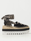 Stella Mccartney Black Organic Canvas Gaia Platform Espadrilles In Black