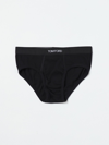 Tom Ford Elasticated Logo Cotton Blend Briefs In Black