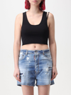 Dsquared2 Knitted Pixeled Icon Crop Top In Black