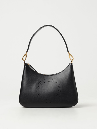 Stella Mccartney Small Stella Logo Shoulder Bag In Black