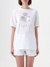 Isabel Marant Étoile Zewel Metallic Logo Slub Linen Graphic Tee In White