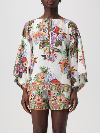 Etro Floral Printed Top In White