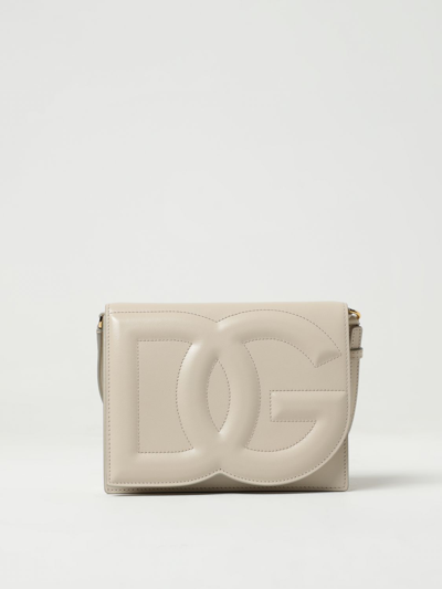 Dolce & Gabbana Leather Bag With Embossed Logo In White