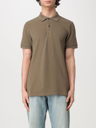 Tom Ford 珠地布编织polo衫 In Brown