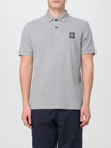 Stone Island Slim Fit Organic Cotton Piqué Polo With Compass Patch In Grey