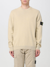 Stone Island Yellow Chenille Sweater In Beige