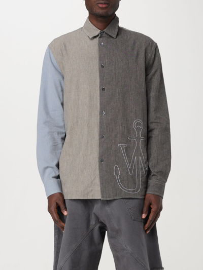 Jw Anderson Patchwork Shirt In Grey