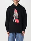 Jw Anderson Graphic Hooded Sweatshirt With Gnome Motif In Black