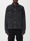 Balmain Worn-effect Denim Jacket In Black
