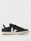 Veja Campo Black And White Low Top Sneakers In Vegan Leather Man In Black