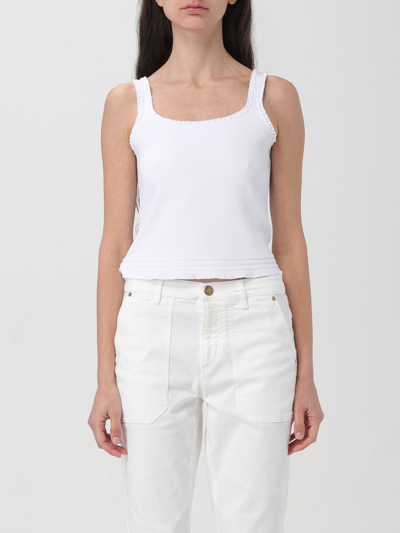 Chloé Logo Embroidered Cropped Top In White