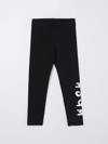 Msgm Logo-print Cotton Leggings In Black