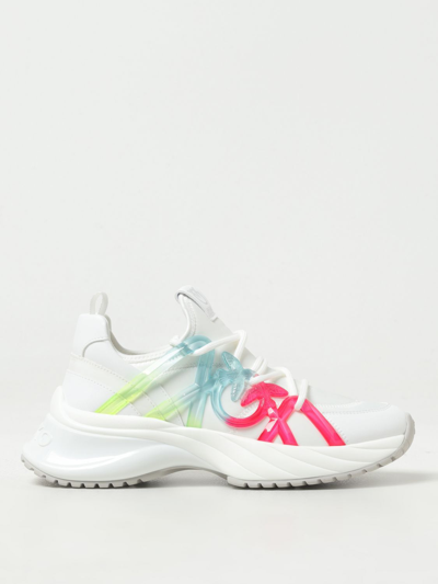 Pinko White And Multicolour Leather Ariel Sneakers