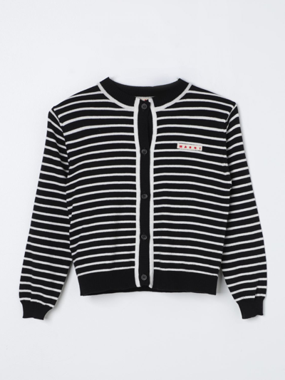 Marni Kids' Cardigan A Righe In Black