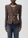 BALMAIN BLAZER BALMAIN WOMAN COLOR BROWN,F15208032