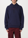 Marni Long Sleeved Hooded Sweatshirt In Blue
