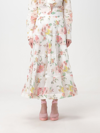 Zimmermann Pleated Floral-print Georgette Midi Skirt In Multicolor