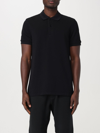 Tom Ford Black Short-sleeves Polo In Cotton Piquet Jersey Man In Black
